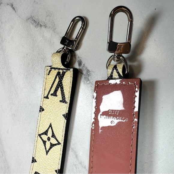 Louis Vuitton Bag Strap Monogram b&w Pink patent leather shoulder bandouliere LV - Picture 5 of 10